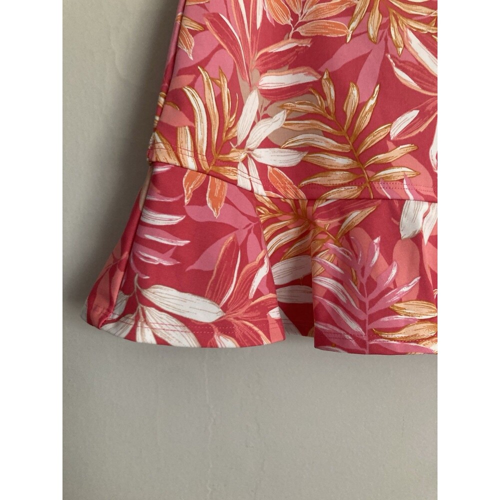 Tommy Bahama Everyday Active Floral Skort LARGE Ruffle Pink Orange Activewear - Picture 2 of 8